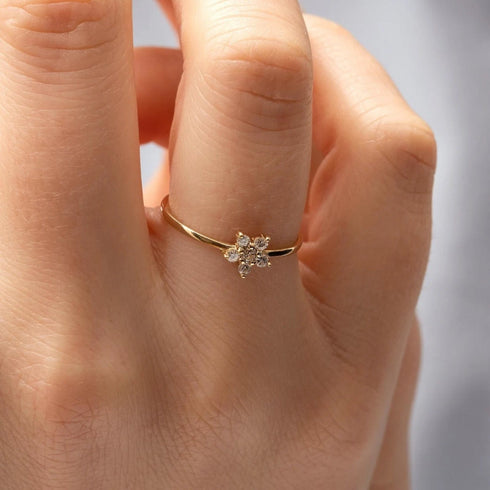 Hallmark Silver Minimal Star Gold Plated Ring