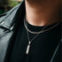 Hallmark Silver Monolith Men Pendant Cuban Chain