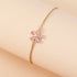 Hallmark Silver Pink Flower American Diamond Gold Plated Bracelet