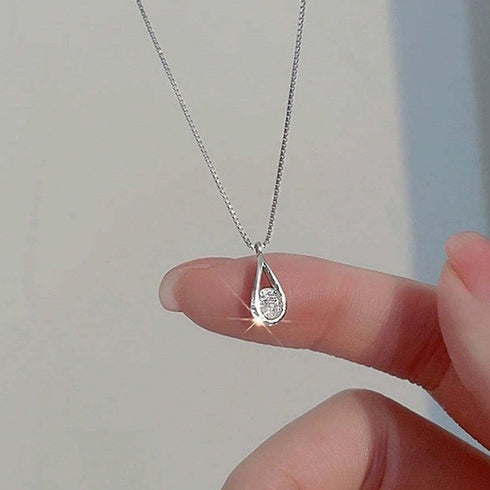 Hallmarked Silver Drop Pendant With Chain