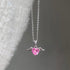 Hallmark Silver Pink Heart Love Bird Pendant