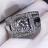 Hallmarked Silver Ring With American Diamond For Men