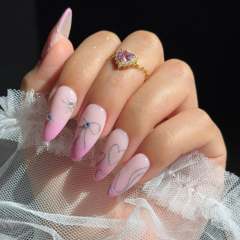 Hallmark Silver Pink Queen of Hearts Gold Plated Chain Ring