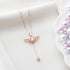 Hallmark Silver Rose Gold Plated Pink Winged Heart Necklace