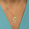 Hallmark Silver Mother With Baby Footprint Gold Plated Pendant