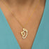 Hallmark Silver Mother With Baby Footprint Gold Plated Pendant