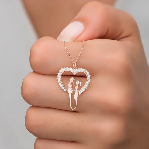 Hallmark Silver Heart Lovers Love Necklace