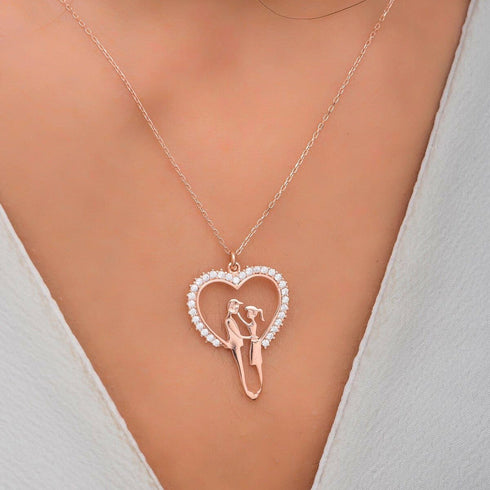 Hallmark Silver Heart Lovers Love Necklace