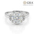Moissanite 2 Carat Diamond Classic 925 Pure Silver Engagement Ring for women - Free Size
