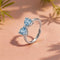 Hallmark Silver Blue Heart Bow Ring