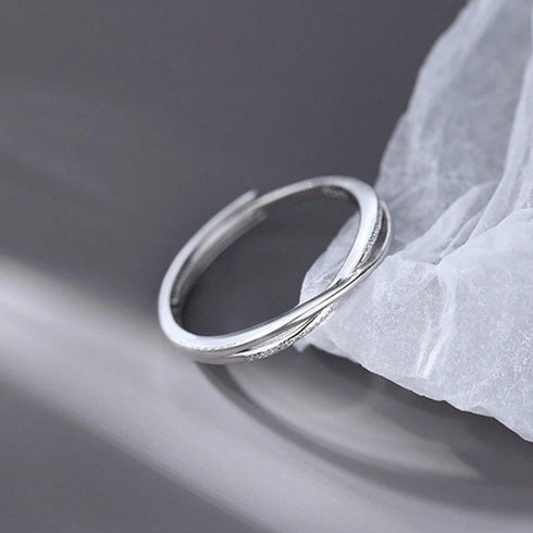 Hallmark Silver Minimal Rhinestone Cuff Ring