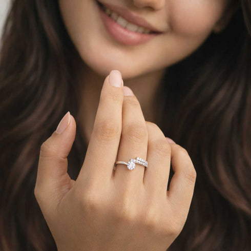 Zarkan Micro Solitaire Sterling Silver Ring