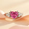 Zarkan 925 Hallmark Silver Love Baby Pink Heart Adjustable Engagement Ring
