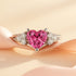 Zarkan 925 Hallmark Silver Love Baby Pink Heart Adjustable Engagement Ring