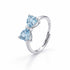 Hallmark Silver Blue Heart Bow Ring