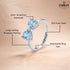 Hallmark Silver Blue Heart Bow Ring