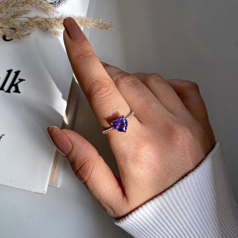 Hallmark Silver Purple Heart Ring