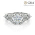 Moissanite 1 Carat Diamond White Crown 925 Pure Silver Engagement Ring for women- Free Size