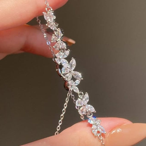 Hallmark Silver Minimal Sparkling Butterfly Bracelet