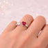 Zarkan 925 Silver Ruby Heart Solitaire American Diamond Heart Ring