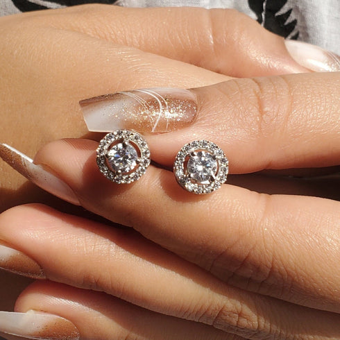 Zarkan Silver Stud Zircon Royal Jewelry Set