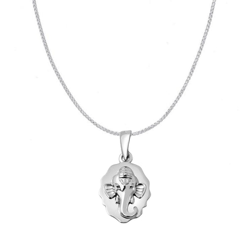 Zarkan 925 Silver Ganesha Pendant With Chain