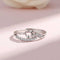 Zarkan Pair Heart Love Silver Zircon Ring