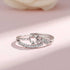 Zarkan Pair Heart Love Silver Zircon Ring