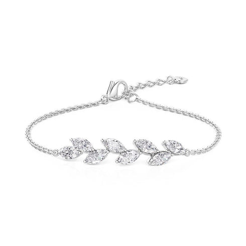 Hallmark Silver Minimal Leaf Bracelet