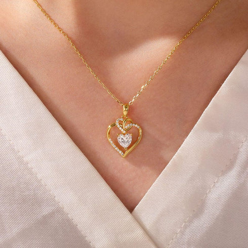 Hallmark Silver Classic Twist Heart Gold Plated Pendant
