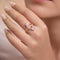Hallmark Silver Rose Gold Flower Love Ring