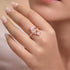Hallmark Silver Rose Gold Flower Love Ring