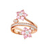 Hallmark Silver Rose Gold Flower Love Ring