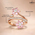 Hallmark Silver Rose Gold Flower Love Ring