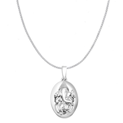Zarkan 925 Silver Ganesha Locket With Chain