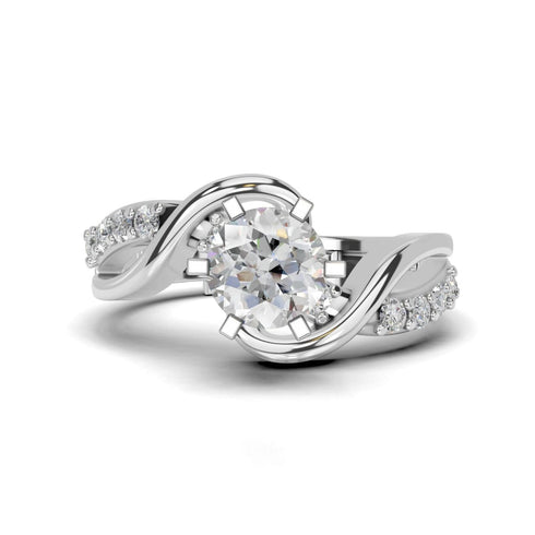 Moissanite Diamond Solitaire 1.2 Carat Be With Me Silver Solitaire Ring for women- Free Size