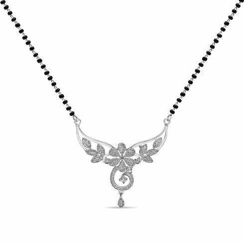 Zarkan 925 Silver Floral Mangalsutra
