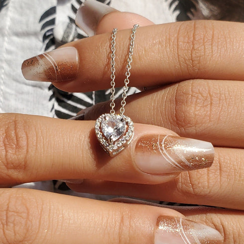 Zarkan Silver Heart Love Jewelry Sets