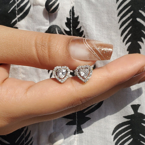 Zarkan Silver Heart Love Jewelry Sets