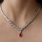 Hallmark Silver The Focused Red Necklace Set