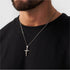 Hallmark Silver Crucifix Men Pendant Curb Chain