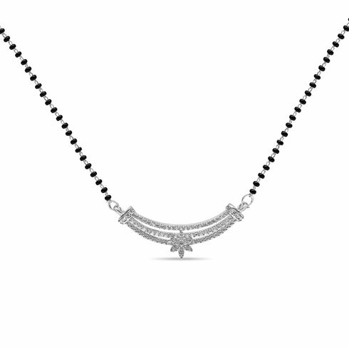 Zarkan 925 Silver Blossom Flower Mangalsutra