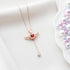 Hallmark Silver Rose Gold Plated Red Winged Heart Necklace