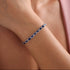 Hallmark Silver Blue Baguette Stone Waterway Bracelet
