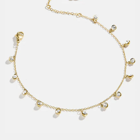 Hallmark Silver Gold Plated Round Drop Ad Pair Anklet
