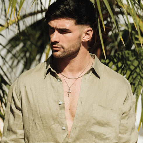 Hallmark Silver Crucifix Men Pendant Curb Chain