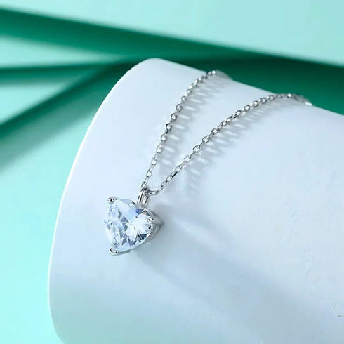 Hallmark Silver White Heart Ring And Pendant Gift Set