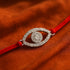 Zarkan Evil Eye Pure Silver Rakhi With Roli Chawal