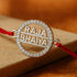 Zarkan Raja Bhaiya Precious Silver Rakhi With Roli Chawal