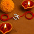 Zarkan OM AD Pure Silver Rakhi With Roli Chawal